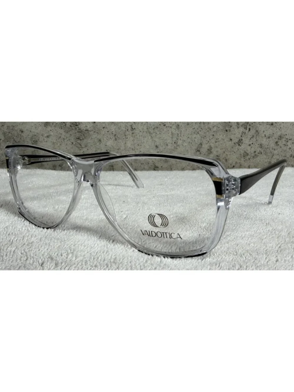 Vintage VALDOTTICA Italy mod. 8964 004 Black Clear Square Eyeglasses 58-13-135